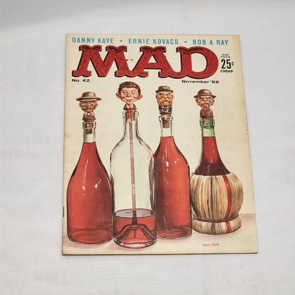 MAD Magazine #42 October 1958 E.C. Publications Alfred Bottle Stopper Cover Rare - Picture 1 of 7